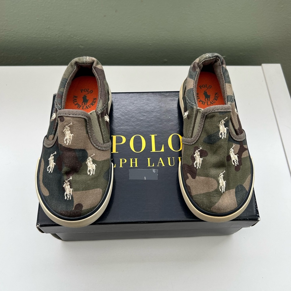 Ralph Lauren Kids Camo Slip-On Sneakers